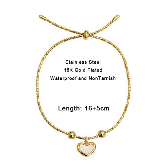NEW 18k Gold Plated Heart Bracelet - Picture 2 of 8